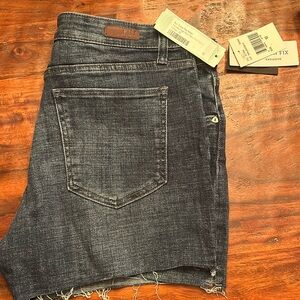 NWT Kut from the Kloth High Rise Blue Jean Denim Shorts Raw Hem Womens Size 12